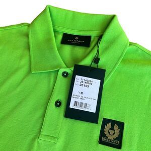 BELSTAFF Men’s NWT Radiant Green Phoenix Patch Cotton Pique Polo Shirt Medium M